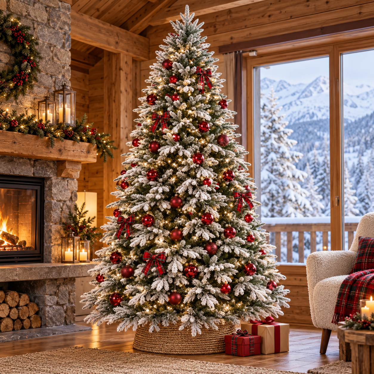 Xmas. Albero Natale Abete Innevato 240cm Pe + Pvc