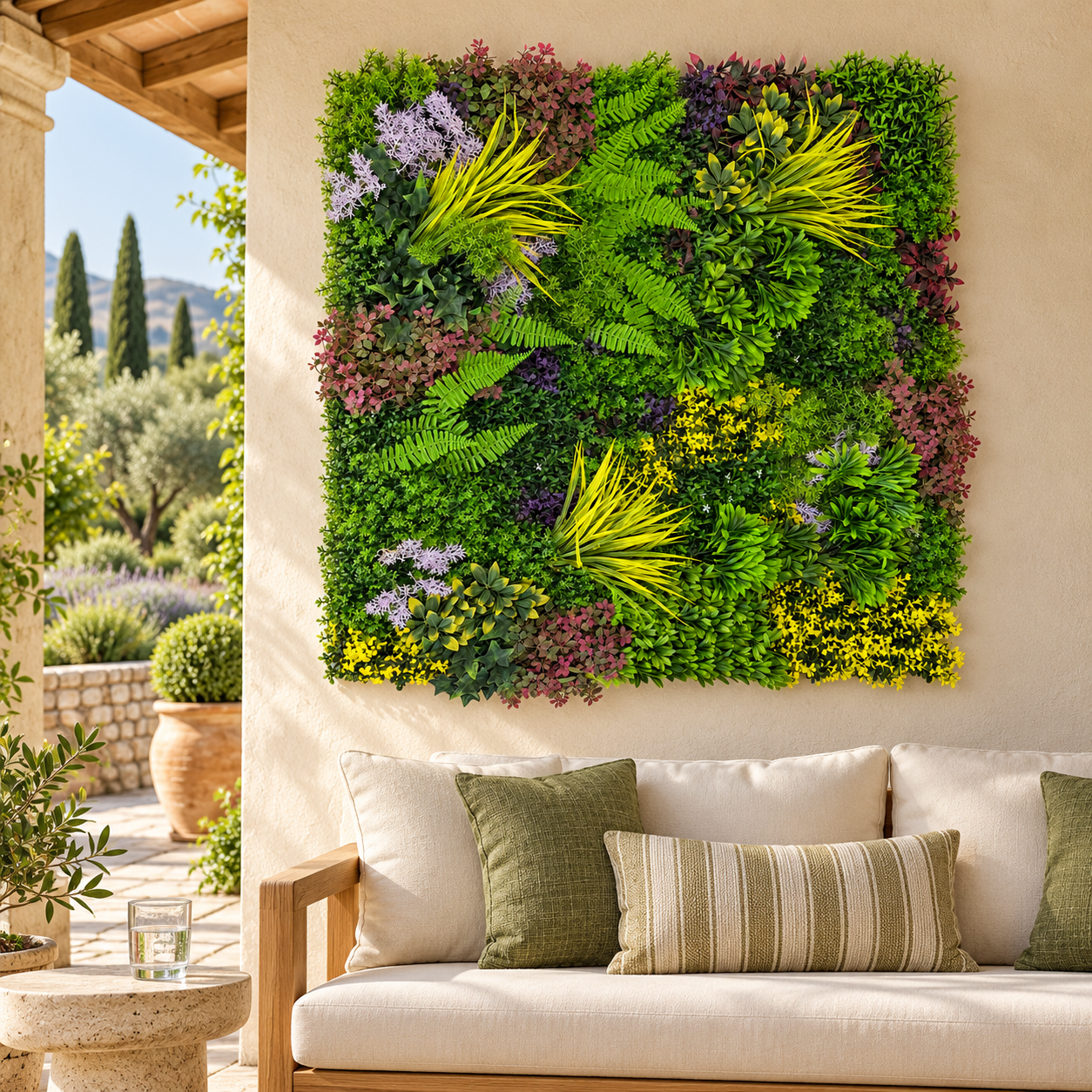 Art. Tappeto Erbe 100x100cm Green Mix