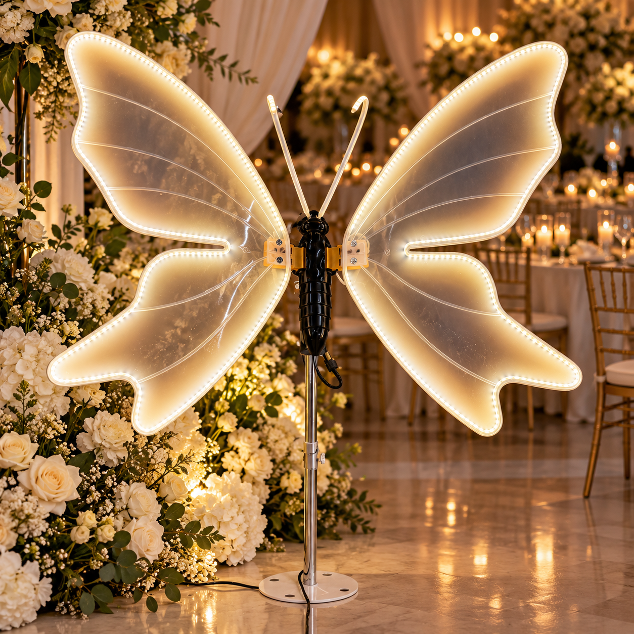 Wedd. Farfalla Led Dinamica 100cm - Luce Calda